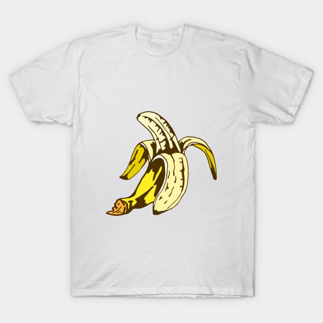 illustration of half peeled banana T-Shirt by lisenok